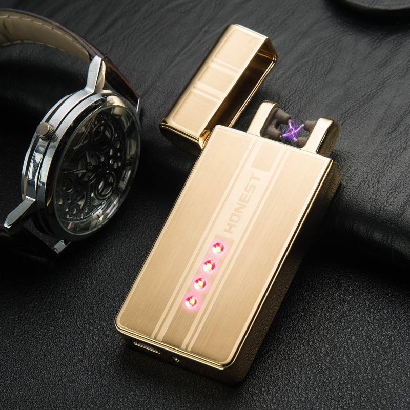 百诚usb双电弧充电打火机摇一摇防风超薄创意电打火机男士礼物