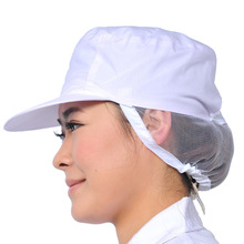 批发 食品厂工作帽 食堂厨师白色圆顶卫生网帽 车间防尘防护帽子