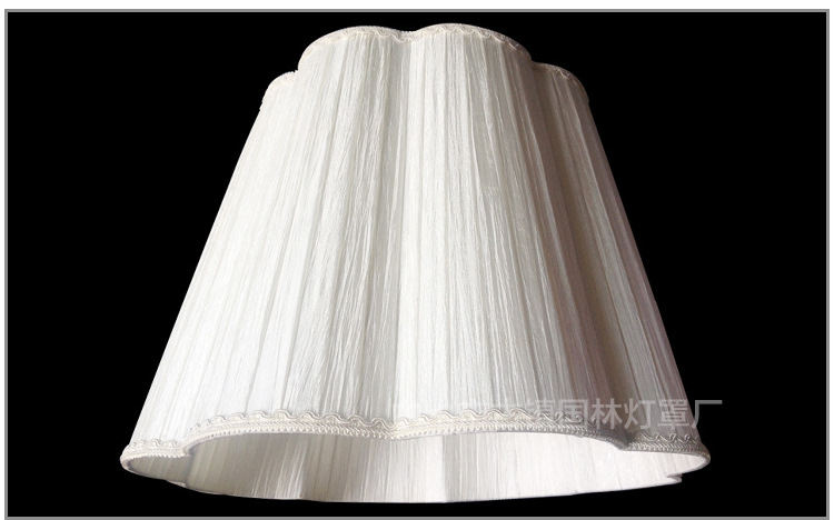 厂家批发 米白丝光里手工拉布条布艺灯罩 时尚简约吊灯台灯灯罩