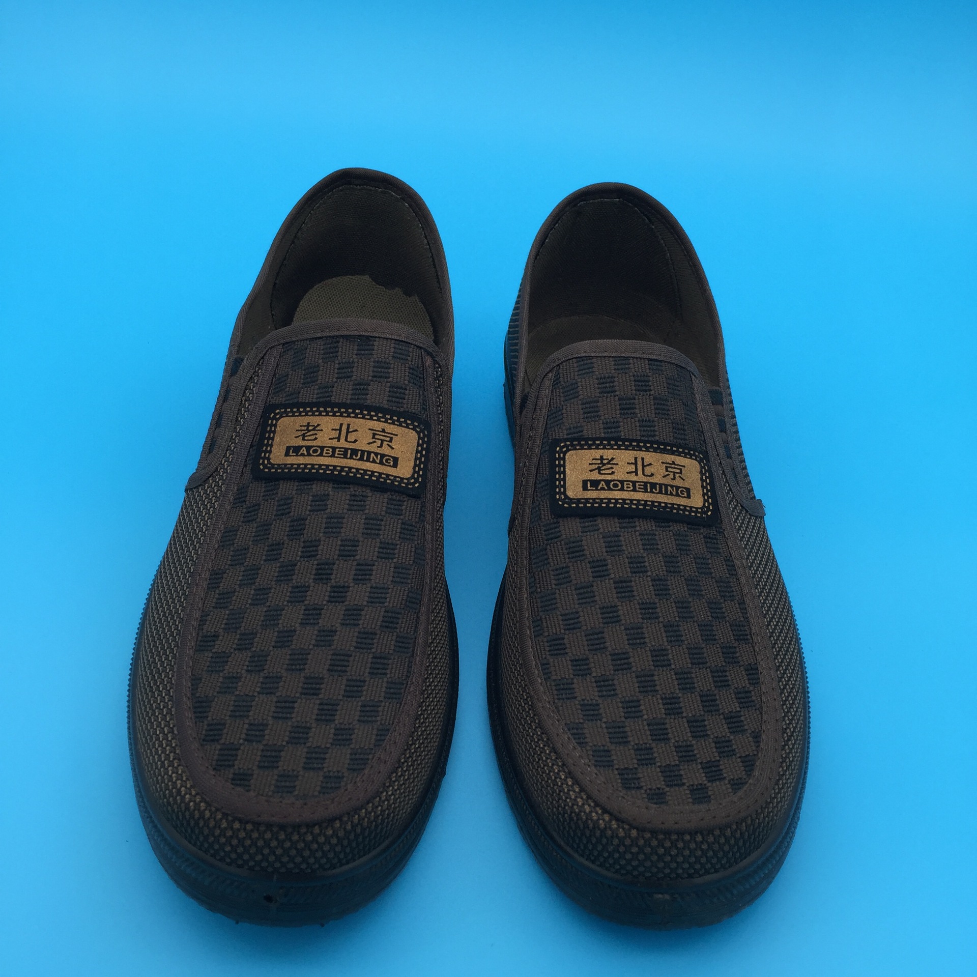 老北京布鞋男式外盖鞋休闲鞋一脚蹬橡胶大底养脚排汗耐磨稳定款鞋