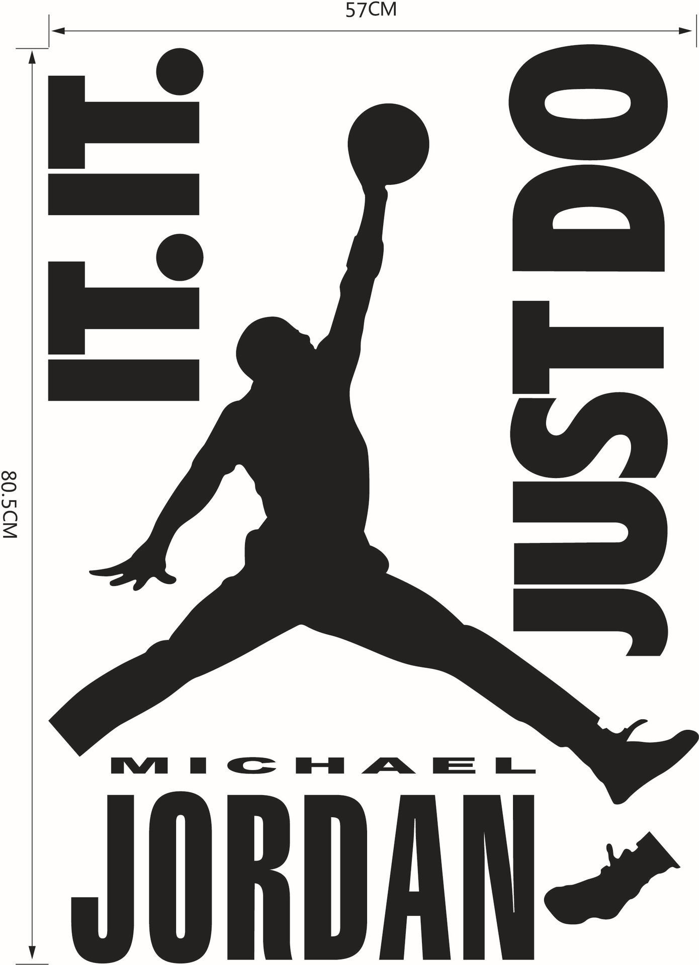 9334自产飞人乔丹精雕墙贴男生卧室宿舍装饰贴画个性创意防水贴纸