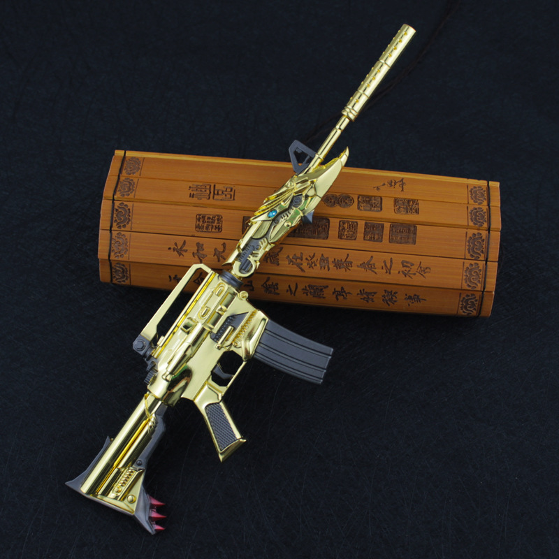 cf武器穿越 雷神枪 m4a1枪 镶钻款雷神枪模 火线武器模型 21cm