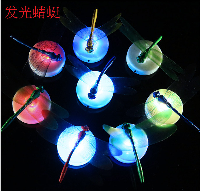 Creative Colorful Light-Emitting Butterfly Small Night Lamp Luminous Dragonfly Paste Led Decorative Wall Lamp Factory Wholesale