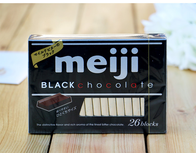 日本进口糖果零食 meiji明治钢琴黑巧克力/牛奶巧克力26枚120g