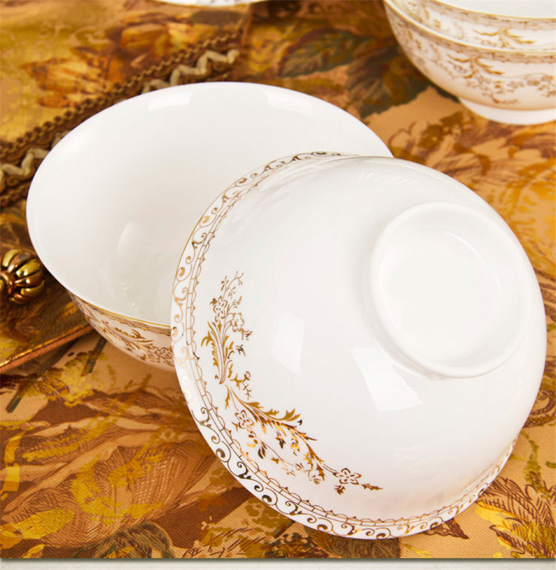景德镇欧式优质骨瓷天鹅湖单碗10件套装4