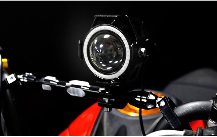 摩托车灯电动车超亮led灯12v改装配件外置led大灯u7u5激光炮射