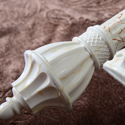 厂家供应加厚窗帘罗马杆裂纹白色合金单双轨道窗帘杆特价批发零售