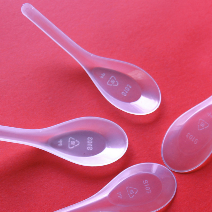 直销103透明塑料勺子 环保塑料透明中式汤勺 批发一次性塑.