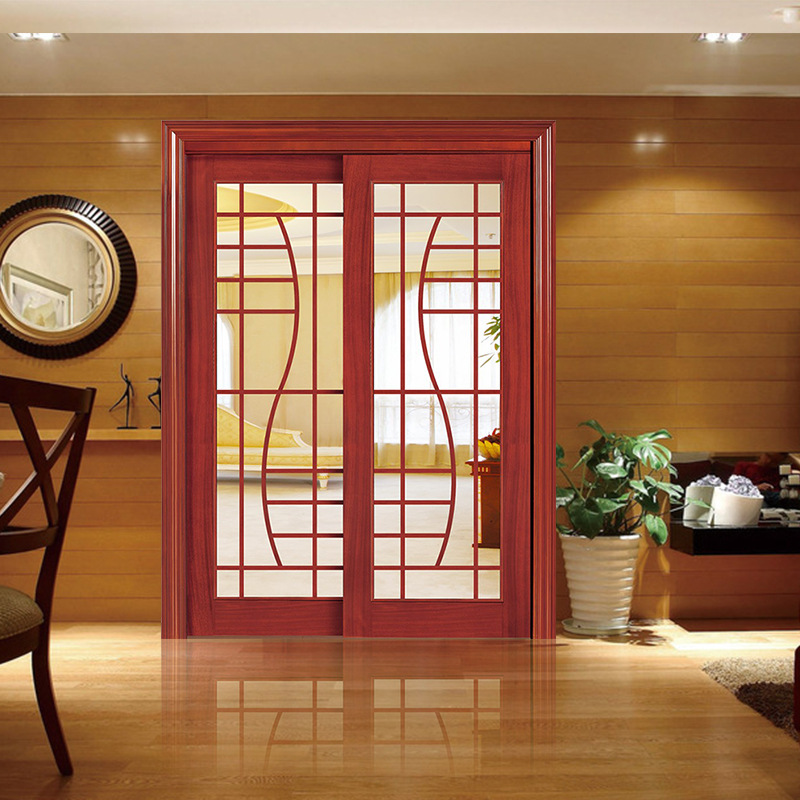 创意镂空实木移门 新款环保烤漆实木木门 家装原木隔音移门定制