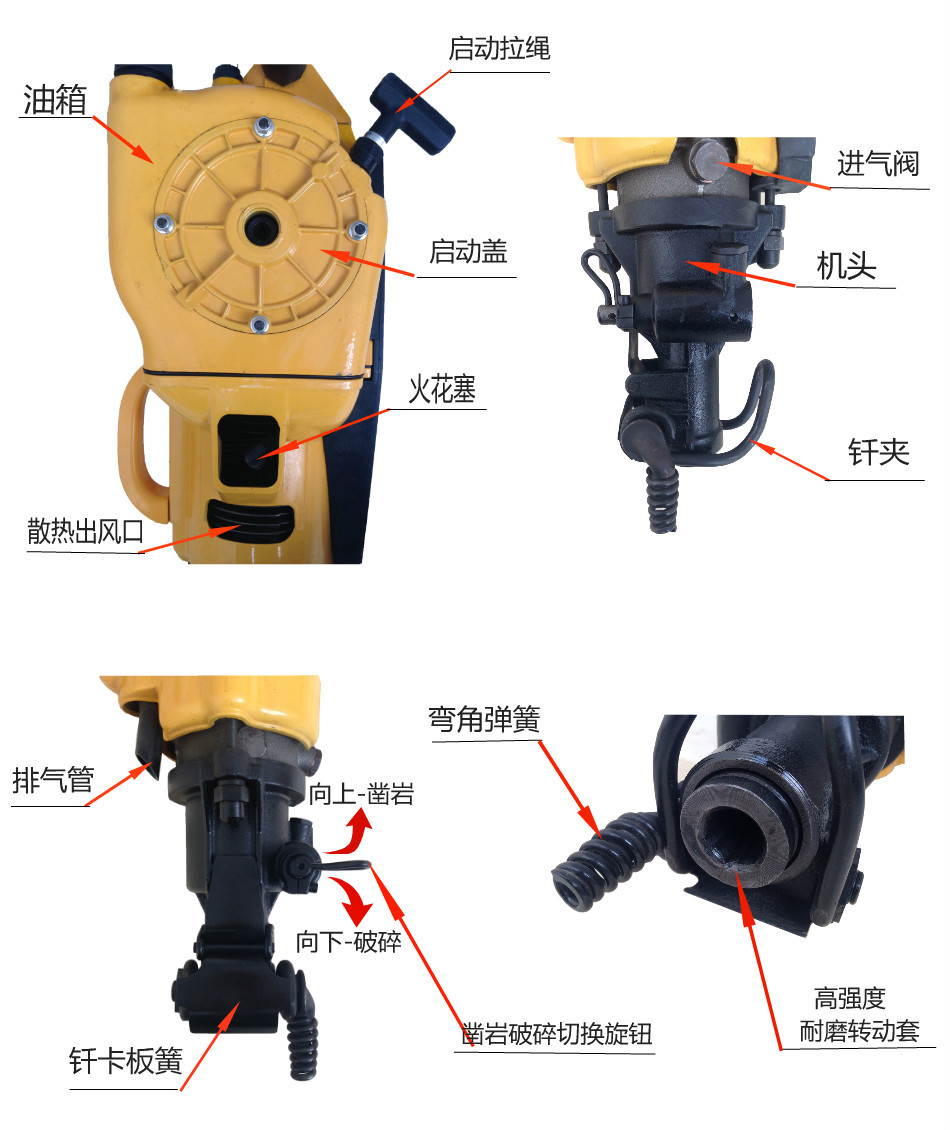 yn27c手持内燃式凿岩机 岩石水泥路面冲击破碎机