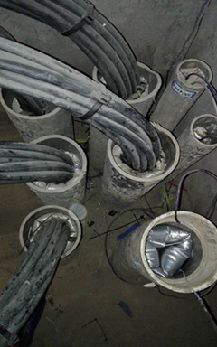 叶忠平:发表了商友圈帖子 电缆井麻丝水泥封堵渗水严重,亨玛充气式