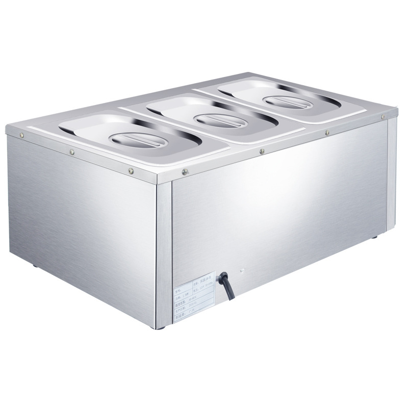 新款多盆电热保温汤池商用台式快餐保温售饭台池暖汤炉带水龙头