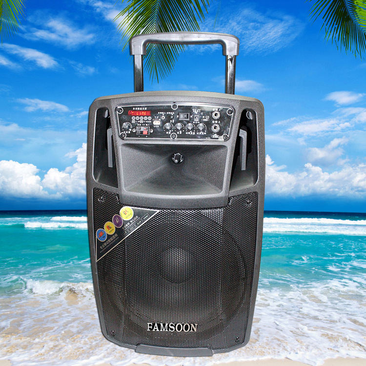 卡拉ok 地摊叫卖音响 锂电池拉杆音响 生产订凡讯做户外音响