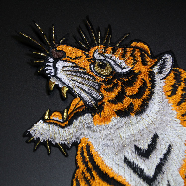 新款diy刺绣布贴批发老虎布贴高端服装辅料包包配饰补丁贴现货
