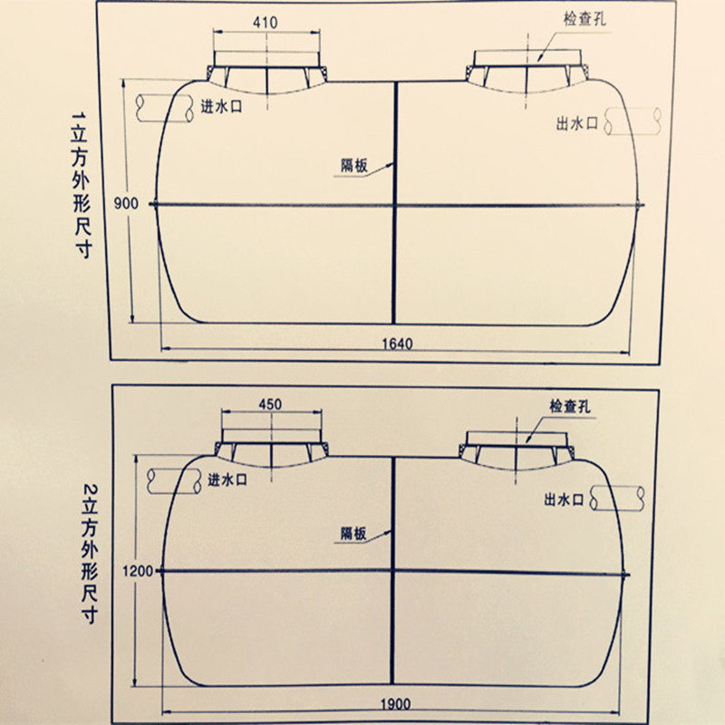 家用化粪池 1立方化粪池玻璃钢模压smc化粪池农村改造化粪池