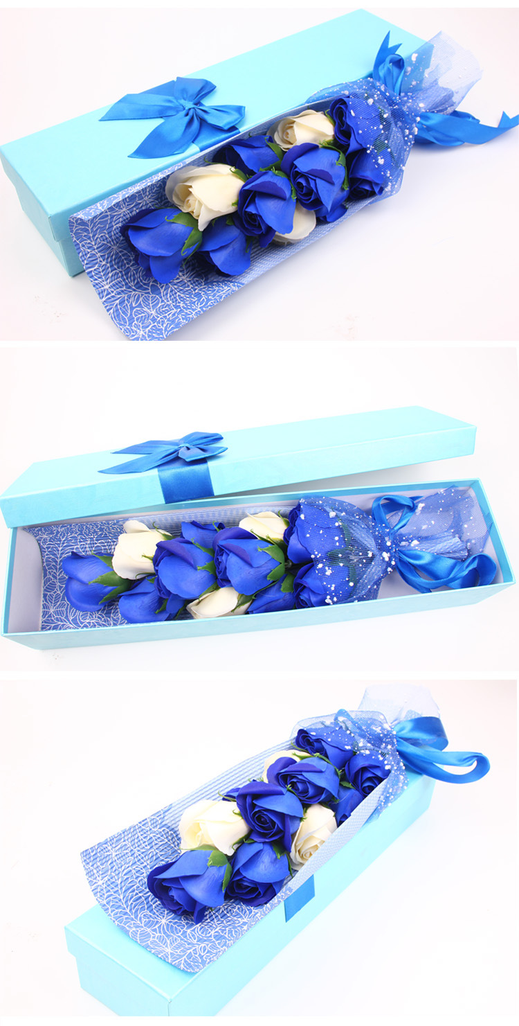 情人节香皂花玫瑰花束11朵香槟大花头送女友创意肥皂花礼盒批发】价格