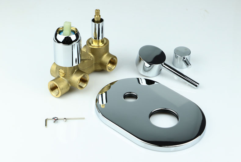 全铜暗装淋浴 椭圆形入墙式混水阀 三功能暗装开关