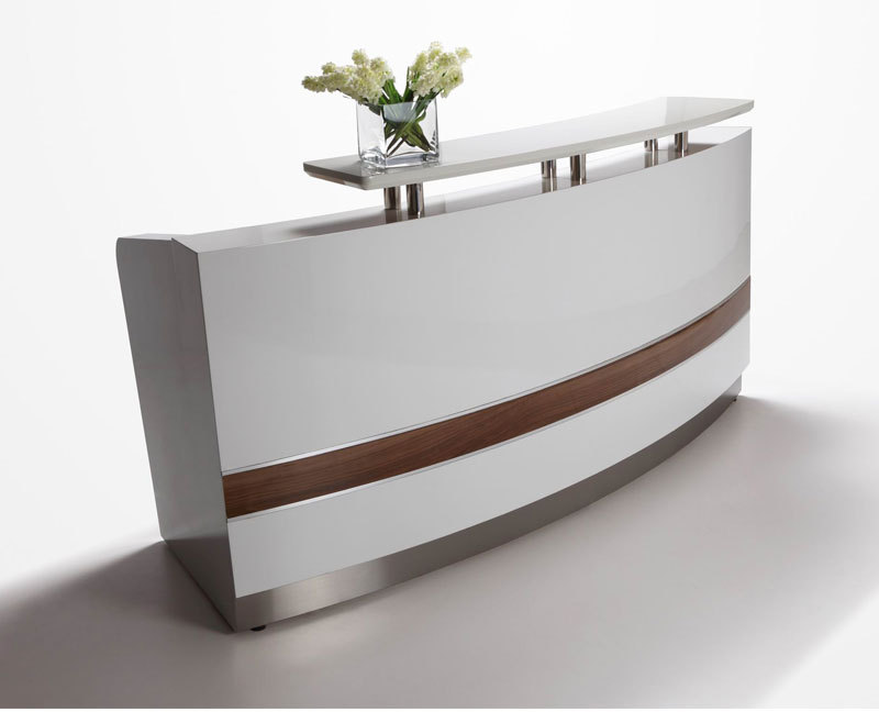 时尚白色烤漆美容院超市吧台前台 公司接待形像台迎宾桌