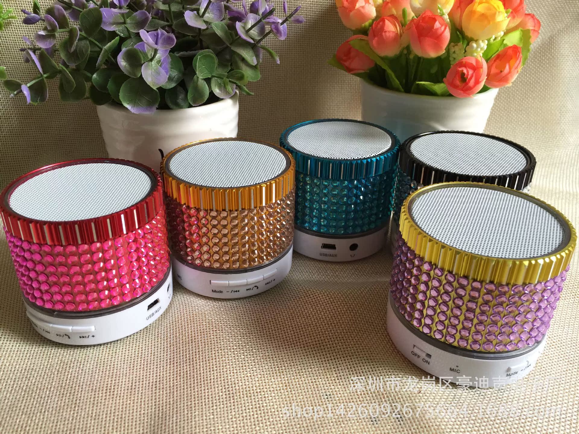 蓝牙音箱_水晶钻石无线蓝牙插卡迷你手机小音