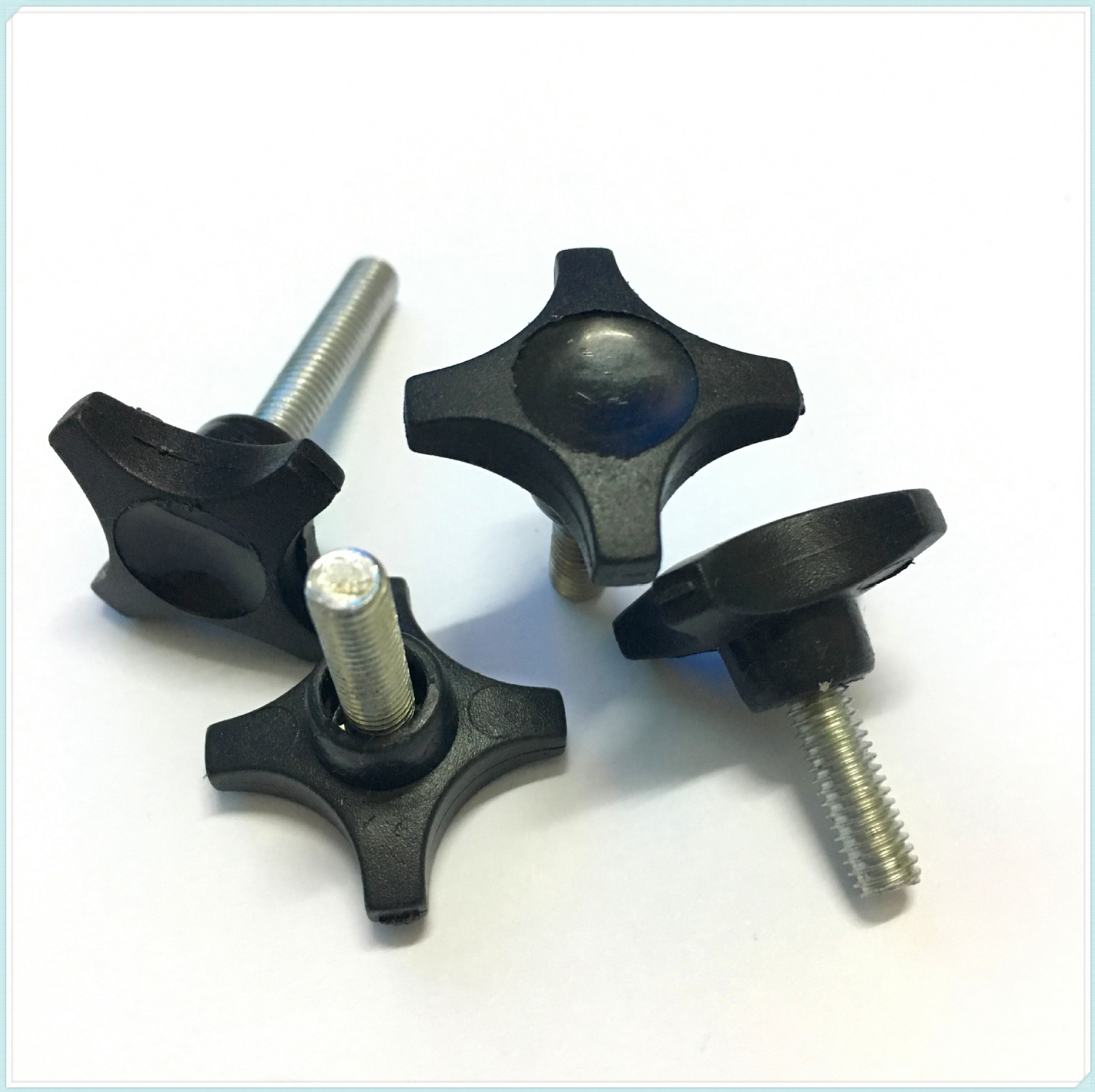 25#四角胶头螺丝m5*9/14/21/26/30 十字塑料手柄螺丝 手拧螺丝