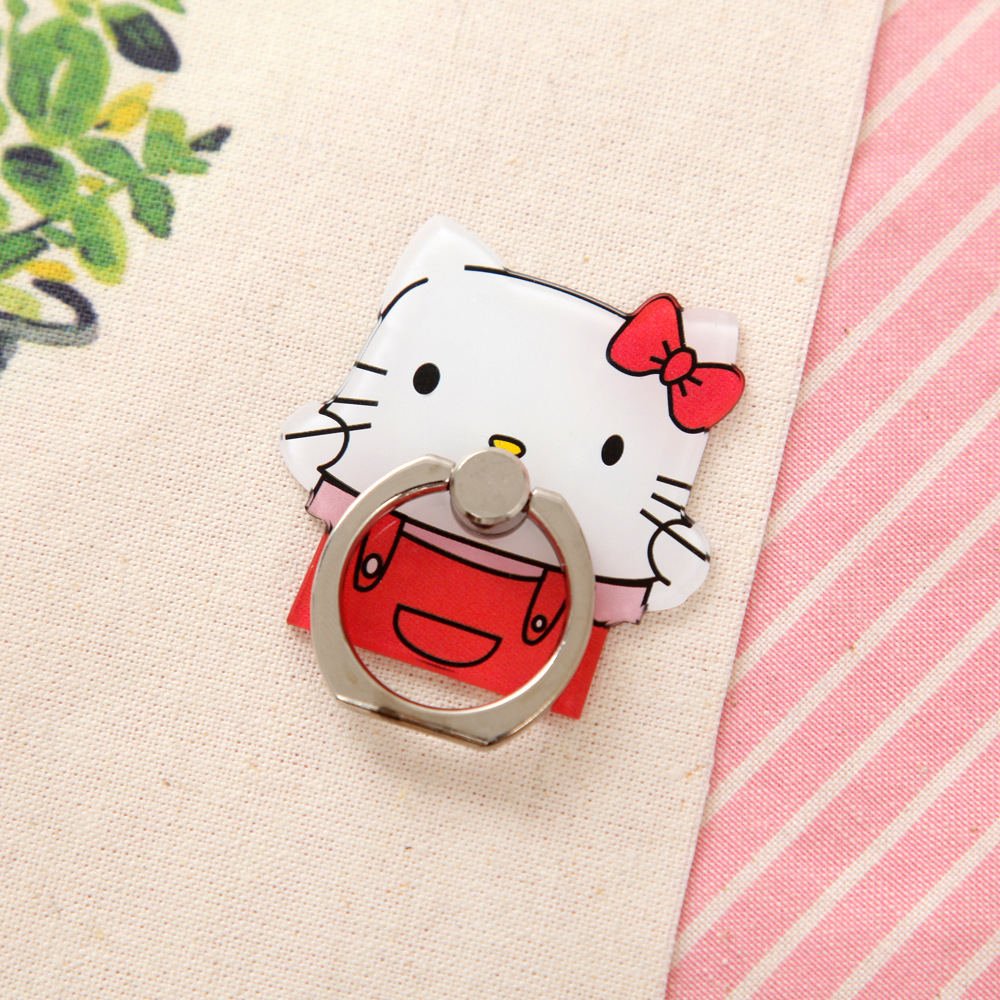 卡通捏脸iring卡通手机金属指环支架 懒人防丢防摔背贴手机支架批