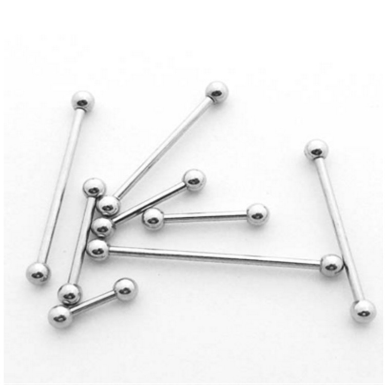 Manufacturer Stainless Steel Studs Barbell Tongue Pin Adhesive Nail Ear Bone Stud Human Body Puncture Tongue Pin