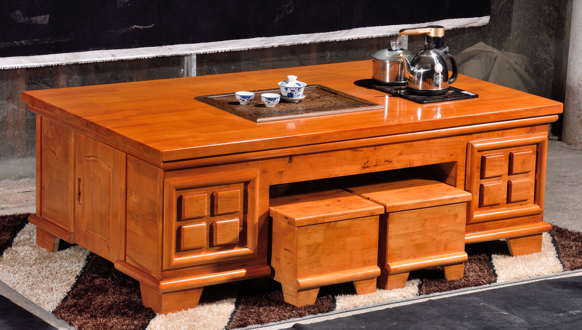 茶具茶盘嵌入式内嵌式玻璃功夫茶几茶盘小鸡翅茶台托盘