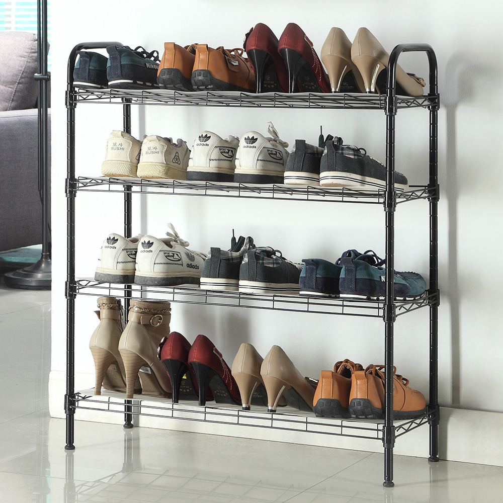 心家宜 diy 落地大容量四层金属鞋架