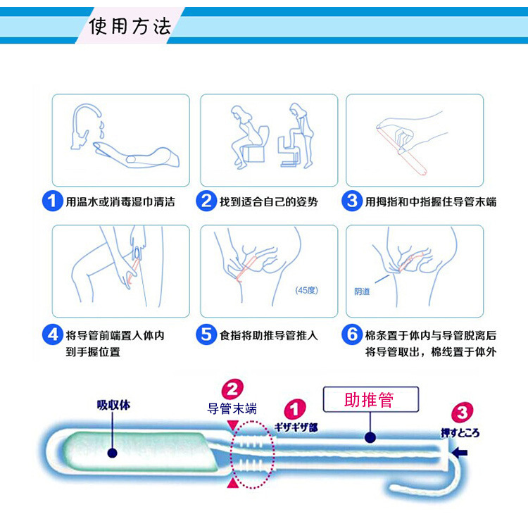 日本原装进口 尤妮佳苏菲长导管推人无感卫生棉条普通34支
