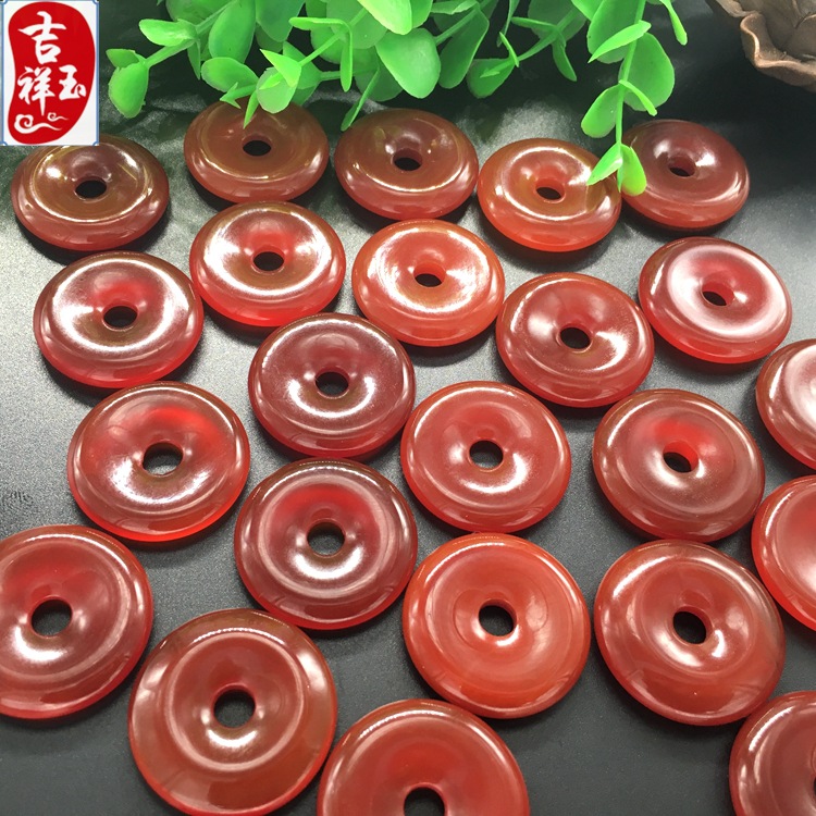 [Agate Peace Buckle] Spot Red Inlaid Crafts Safety Buckle DIY Handicrafts Agate Peace Buckle