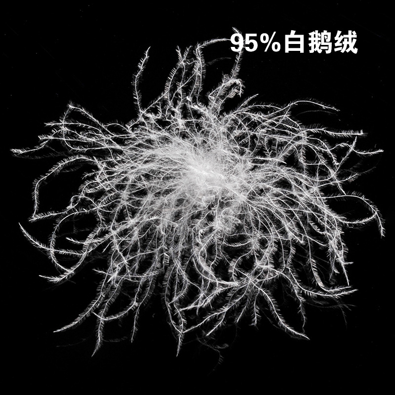 95%白鹅绒  羽绒被标准填充物 绒子含量90%以上  蓬松度高 无异味