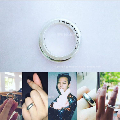 韩国blind权志龙gd同款1314戒指一生一世男女古圆指环钛钢饰品