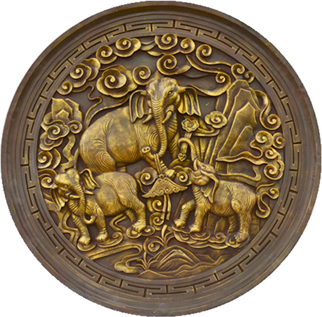 港华砖雕 畅销新品厂家直销 太平有象仿铜浮雕 仿古建筑影壁装饰