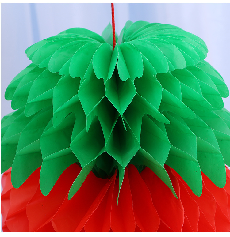 热卖环保折叠草莓塑纸灯笼开业灯笼婚礼婚房喜庆大红灯笼定做批发