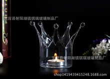 皇冠设计欧式水晶玻璃烛台浪漫奢华生日礼物婚庆礼物摆件