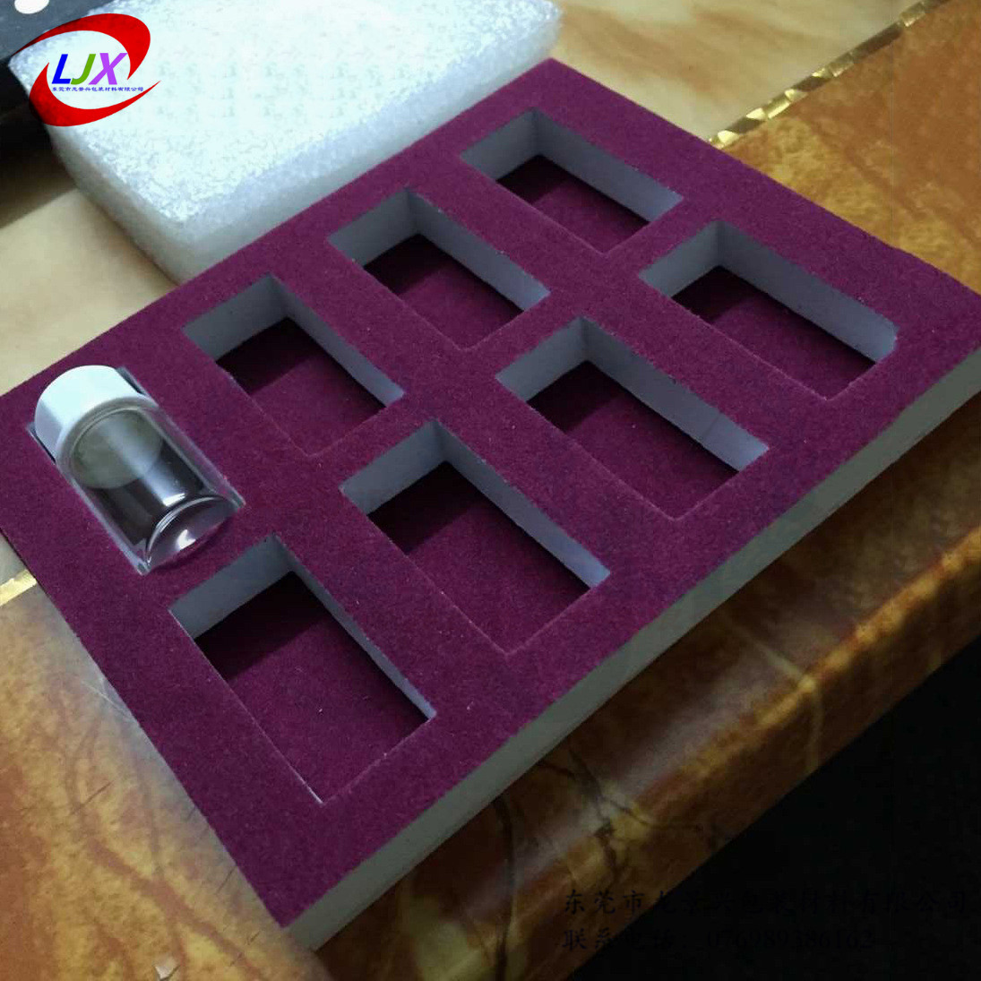 厂家供应 玻璃瓶内衬 玻璃瓶定位eva内托 eva贴绒布 eva植绒内衬