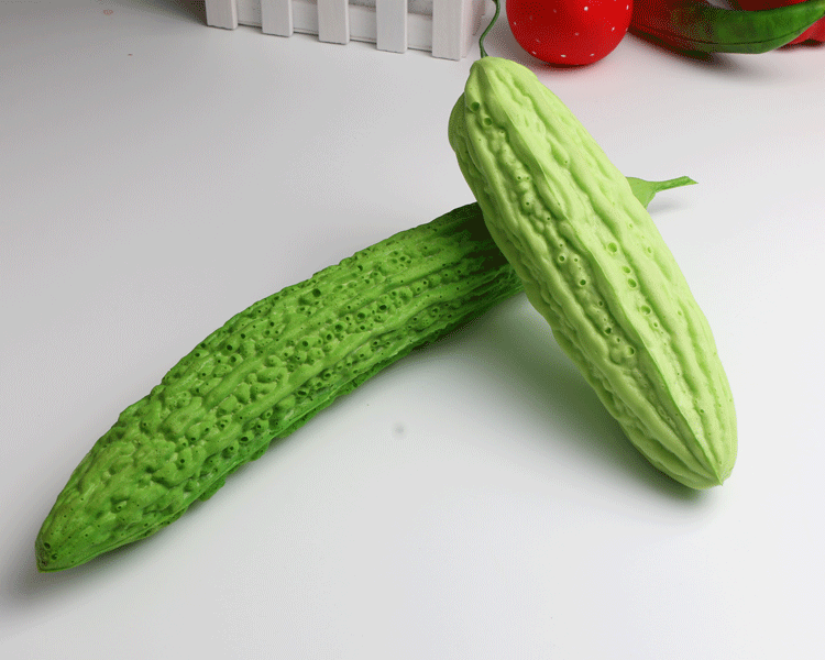 高档pu手感仿真长短假苦瓜丝瓜饭店橱柜食物摆放果蔬模型批发