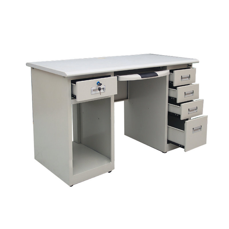 写字楼职员办公桌简约办公桌金属台式电脑书桌钢制抽屉柜体桌