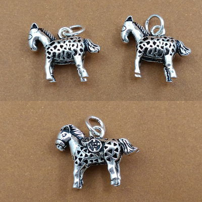 泰银配件_925 泰银diy配件批发 本命年马吊件 马上