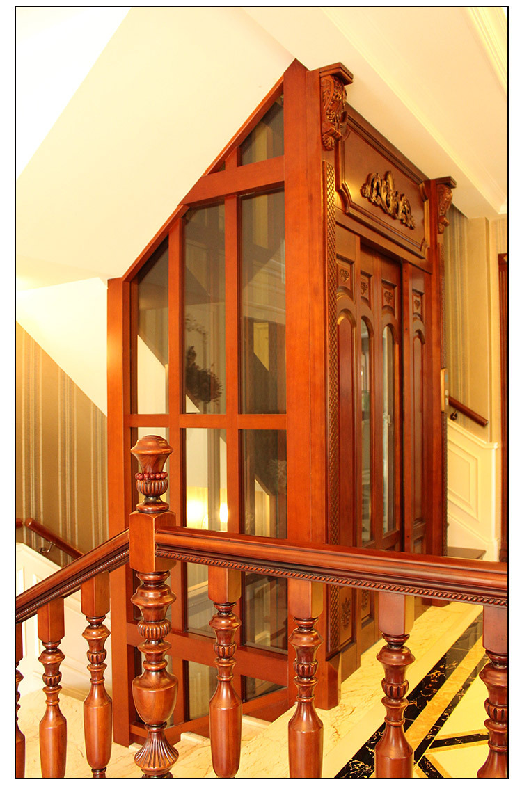 沈阳别墅家用电梯实木装饰美观低噪音室内小电梯代替楼梯