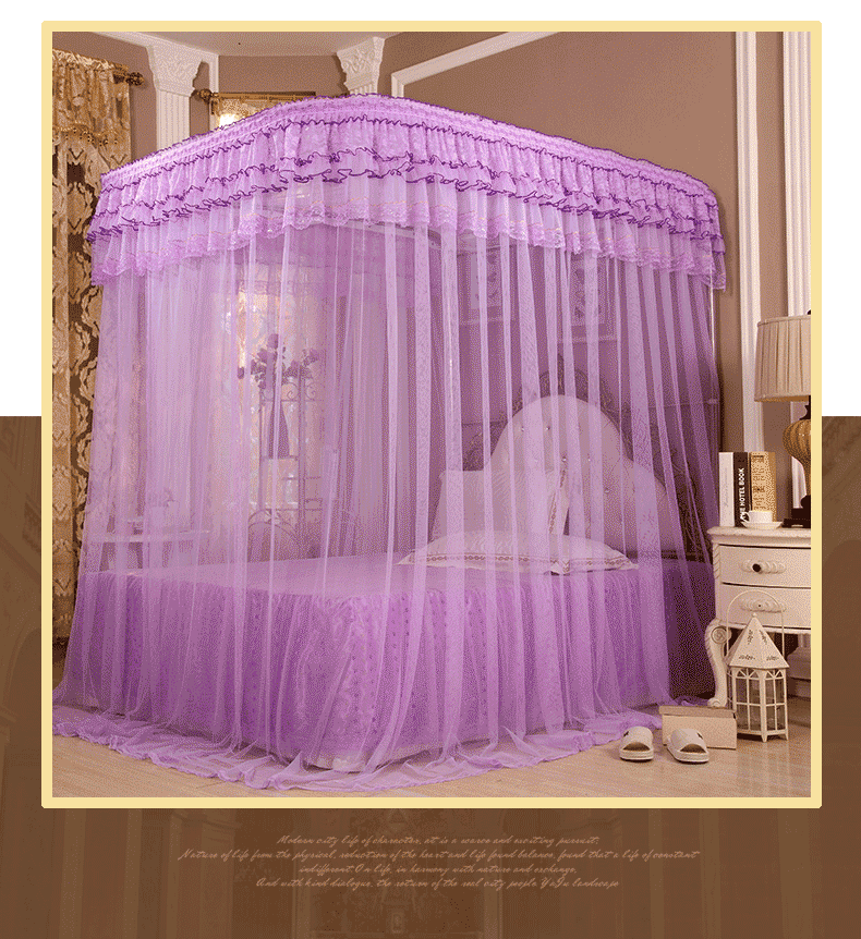 蚊帐厂家直销 钓鱼竿伸缩 拉幕窗帘式蚊帐床幔 蚊帐