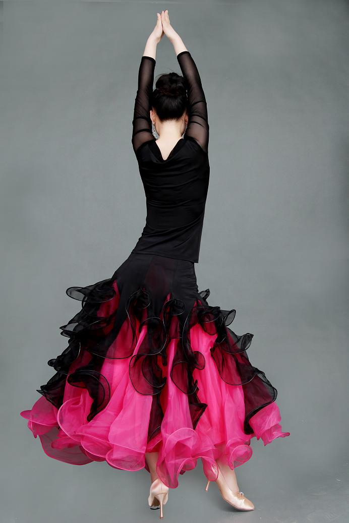 摩登舞大摆裙 国标舞裙 广场舞裙 舞蹈练习裙 摩登舞裙2016新款