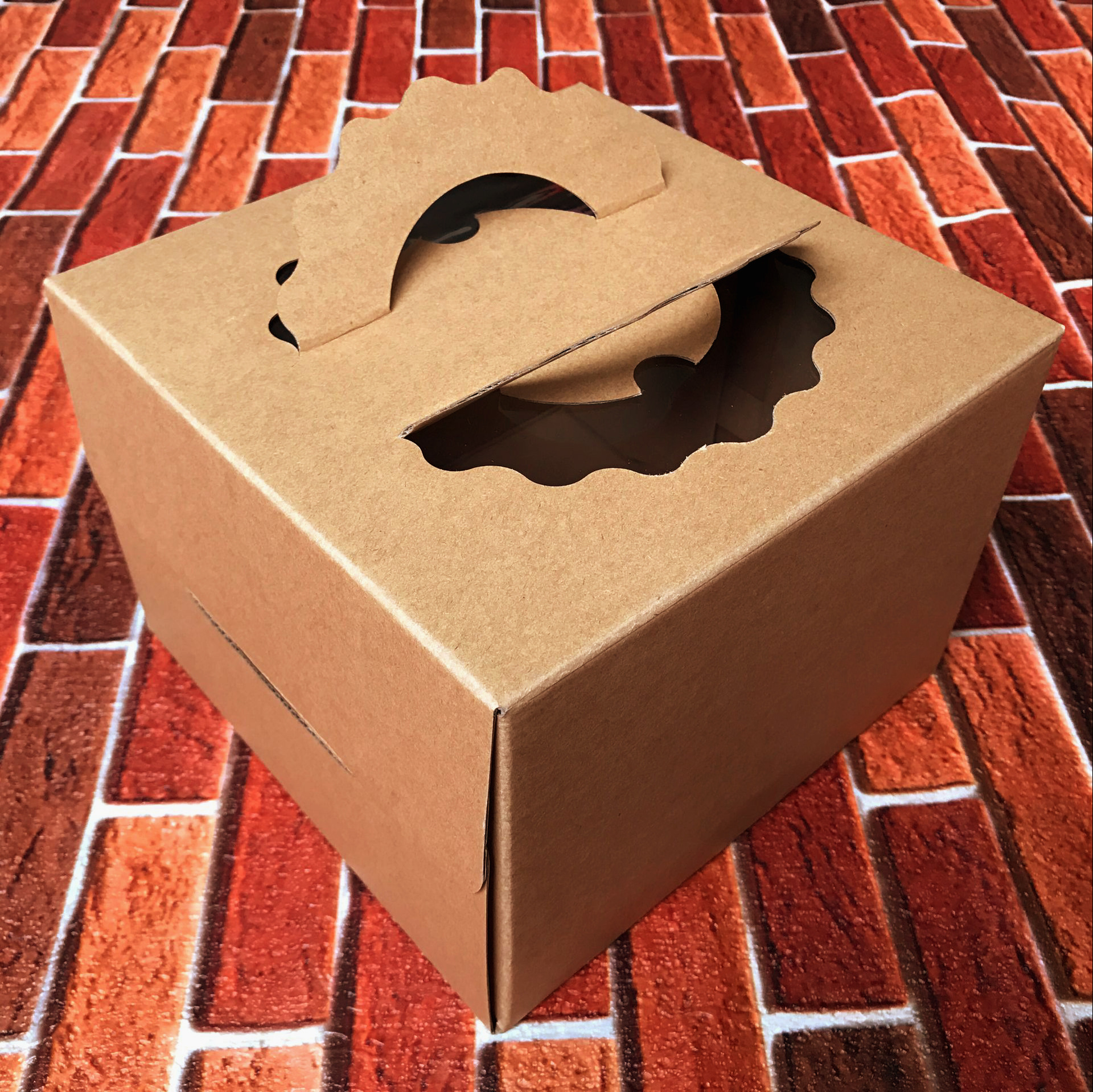 10寸无印刷纯色牛皮纸蛋糕盒热销西点盒食品打包盒送底托-食品包装