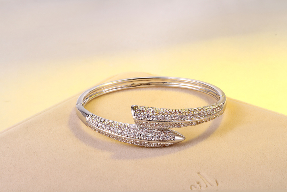 闪锆石手镯 z形时尚欧美手饰 韩版外贸新