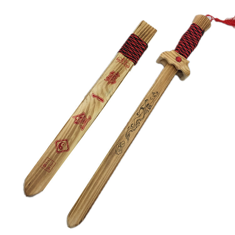 木剑 宝剑绕绳剑儿童玩具木制工艺品兵器批发