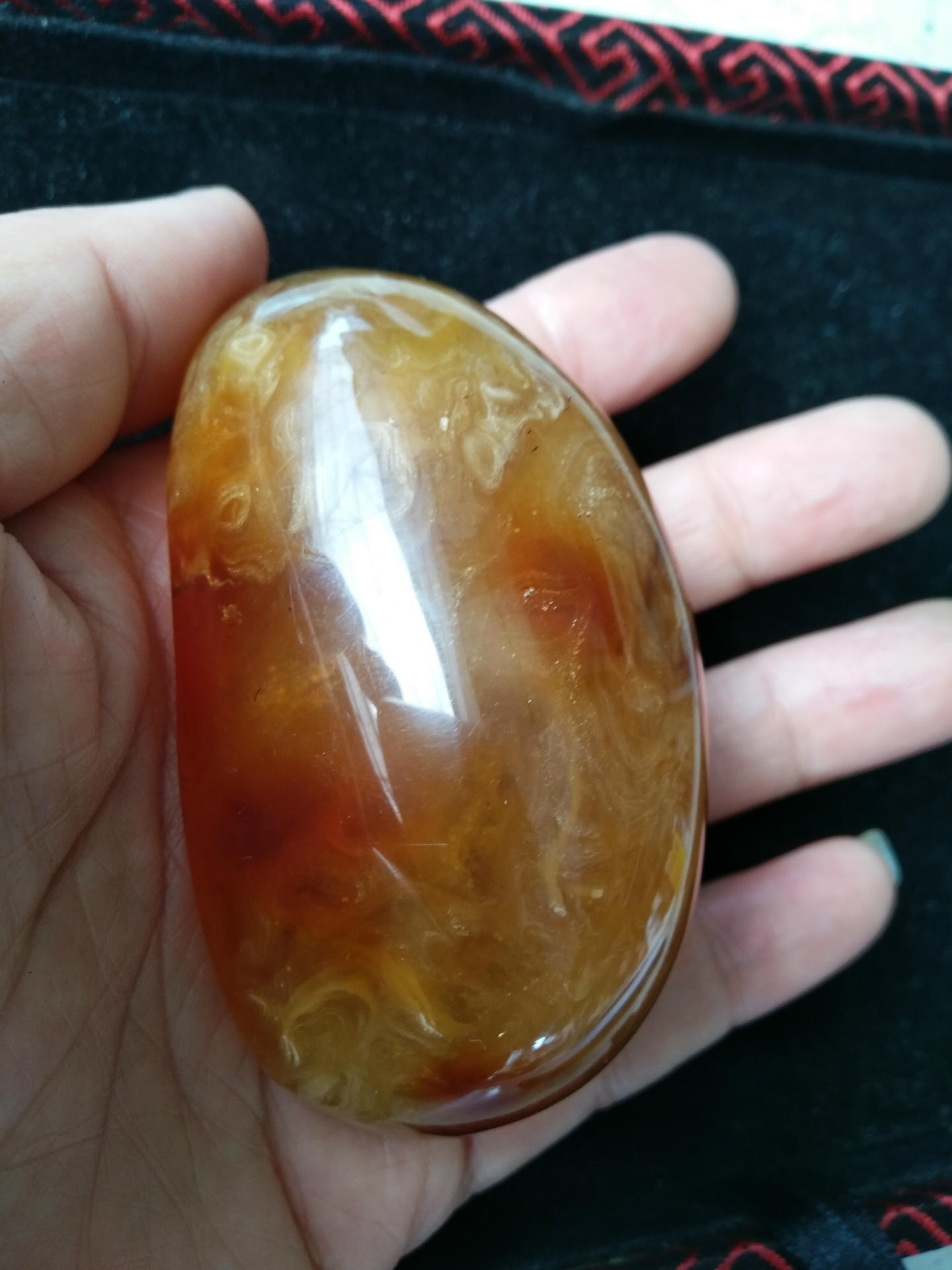 299克正宗优质缅甸血红金丝蜜蜡优质手玩件,小摆件饰品