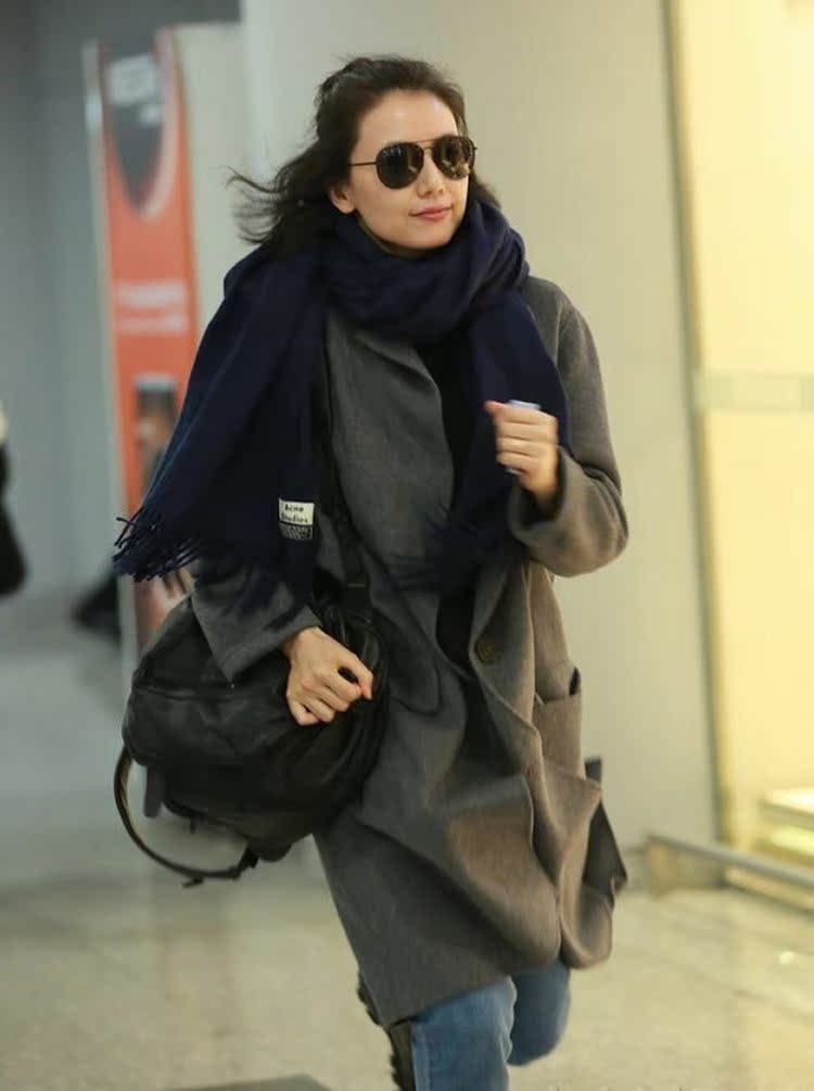 高圆圆同披肩加厚羊毛羊绒围巾披肩水波纹保暖秋冬时尚款欧美