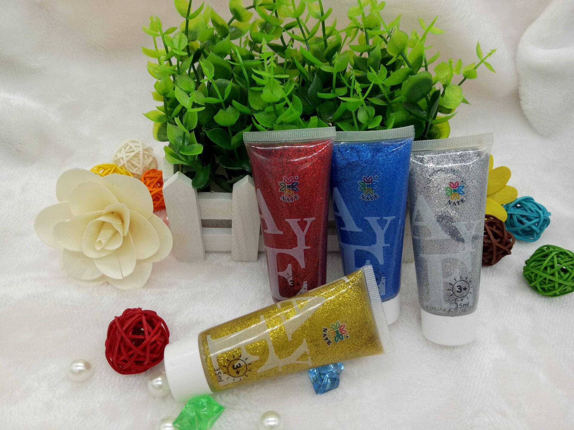 (厂家直销)35ml金粉胶粘合剂环保无毒绘画