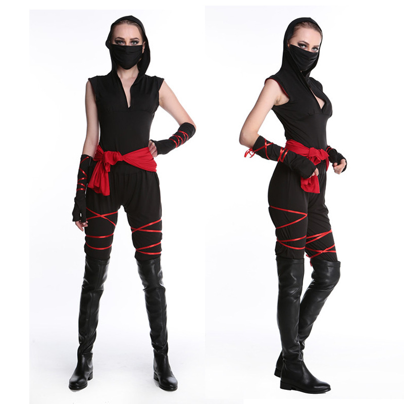 万圣节空手道小武士女忍者勇士武士服刺客服日本忍者服