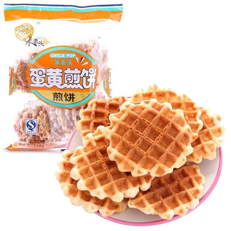 米老头蛋黄煎饼原味150g 特产办公休闲小点心 爱尚代理